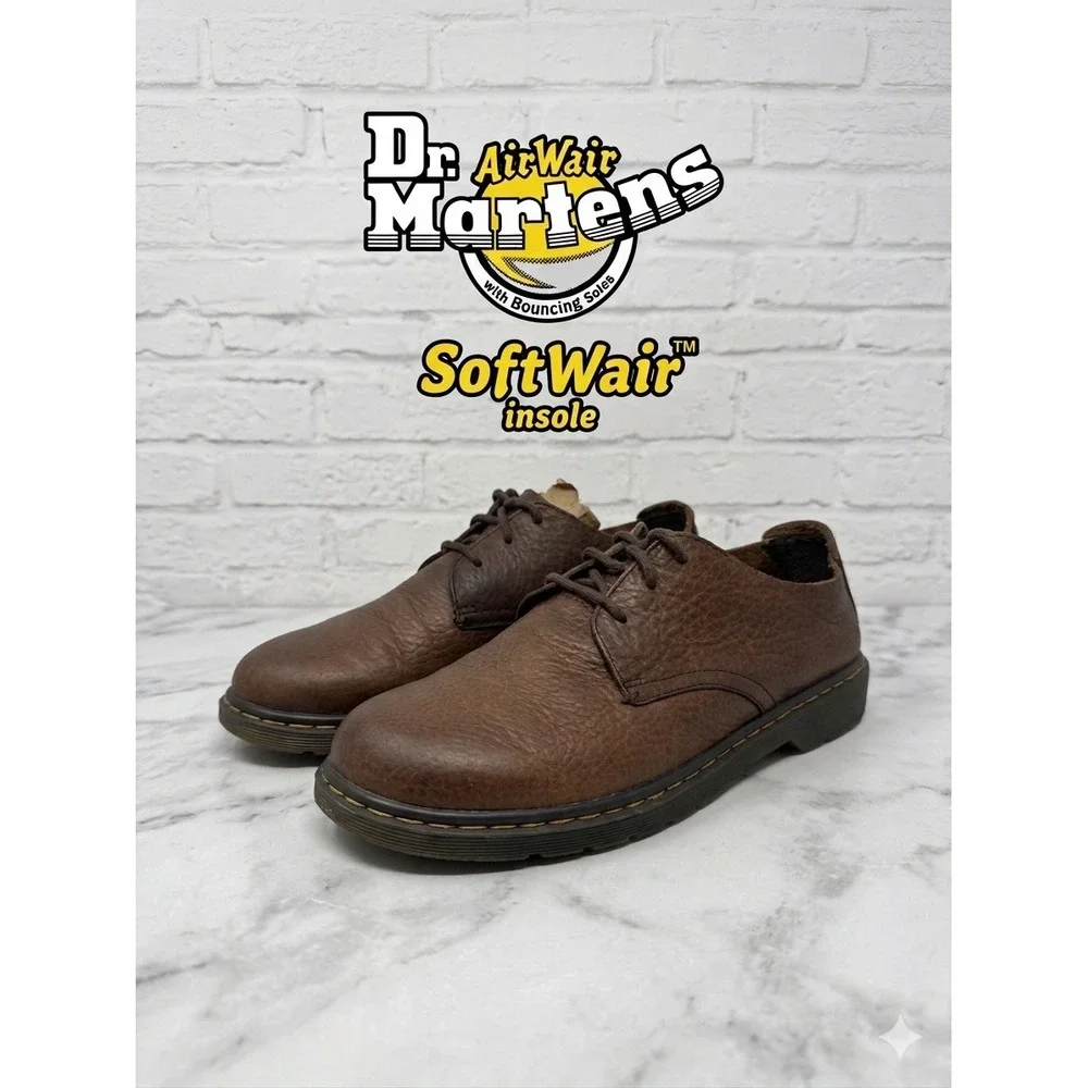 Dr Martens‎ Elsfield Brown Leather Oxford Shoes Mens 12 SoftWair Insole 22631220